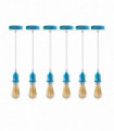 Pendant light 6 Pack Industrial Blue Holder Fitting Set With PVC Cable