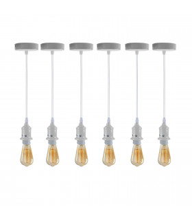Pendant Light Fitting, Lampshade Addable E27 Lamp White Holder Set PVC Cable
