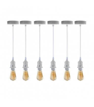 Pendant Light Fitting, Lampshade Addable E27 Lamp White Holder Set PVC Cable