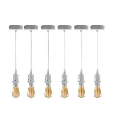 Pendant Light Fitting, Lampshade Addable E27 Lamp White Holder Set PVC Cable