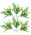 Artificial Plant Pack of 6 x 50cm Southern Wood Fern Bush Dark Green Bare Stem