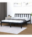 vidaXL Bed Frame Black Solid Wood Pine 150x200 cm King Size
