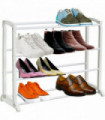 Shoe Rack Knight 4 Tier White Extendable for Living Room, Hallway and Cloakroom