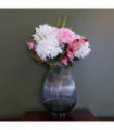 Artificial Flower Arrangements Pink Glass Vase 60cm Silk Orchid Chrysanthemum