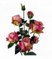 Artificial Flowers Spray 60cm Pink Rose - 4 Flowers 3 Buds - High Detail