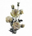 Artificial Flowers 60cm Cream Rose Spray - 4 Flowers 3 Buds Cream 60cm