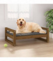 Dog Bed Honey Brown 75.5x55.5x28 cm Solid Pine Wood