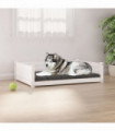 Dog Bed White 105.5x75.5x28 cm Solid Pine Wood