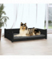 Dog Bed Black 95.5x65.5x28 cm Solid Pine Wood