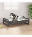 Dog Bed Grey 105.5x75.5x28 cm Solid Pine Wood