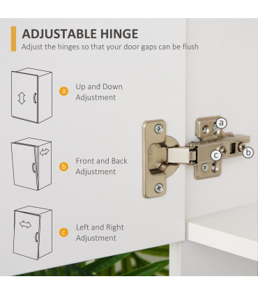 Kitchen Storage Cabinet Wooden Cupboard Organizer Home Furniture, White