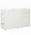 HOMCOM Side Cabinet with 2 Door Cabinet and 2 Drawer for Home Office White