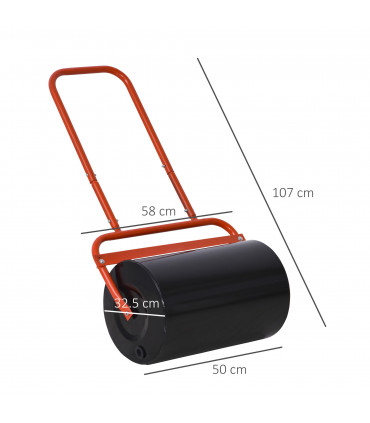 Combination Push/Tow Lawn Roller Filled w/ 38L Sand or Water Garden Outsunny