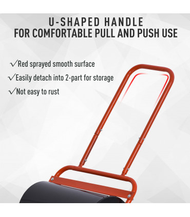 Combination Push/Tow Lawn Roller Filled w/ 38L Sand or Water Garden Outsunny