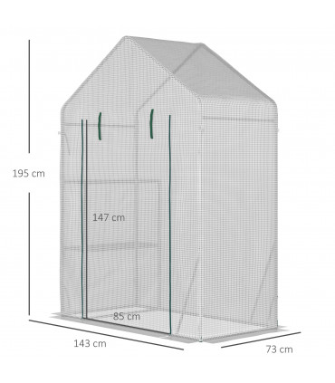 Greenhouse for Outdoor, Portable Gardening Plant Grow House w/ Shelf Outsunny
