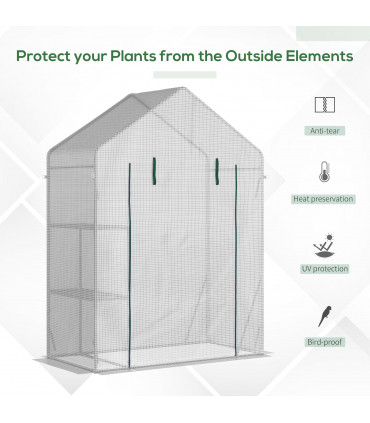Greenhouse for Outdoor, Portable Gardening Plant Grow House w/ Shelf Outsunny