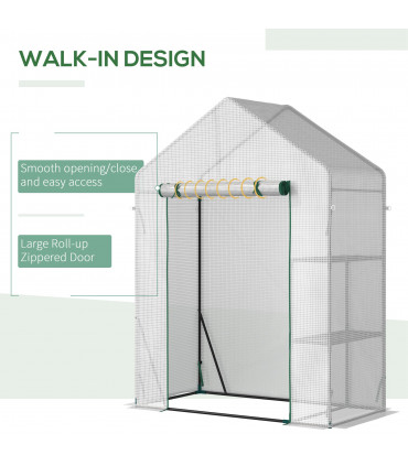 Greenhouse for Outdoor, Portable Gardening Plant Grow House w/ Shelf Outsunny