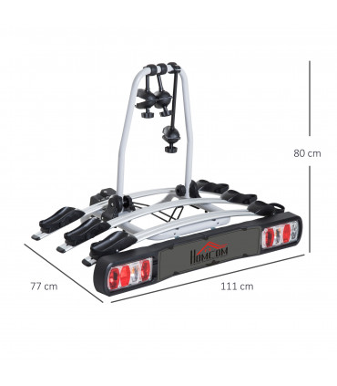 Bicycle Carrier Rear-mounted Bike Rack Rear Tow Bar Carrier Outdoor HOMCOM