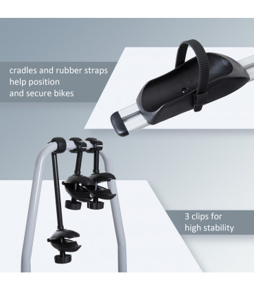 Bicycle Carrier Rear-mounted Bike Rack Rear Tow Bar Carrier Outdoor HOMCOM