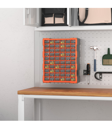 60 Drawers Parts Organiser Wall Mount Storage Cabinet Nuts Bolts Tools Clear