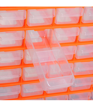 60 Drawers Parts Organiser Wall Mount Storage Cabinet Nuts Bolts Tools Clear