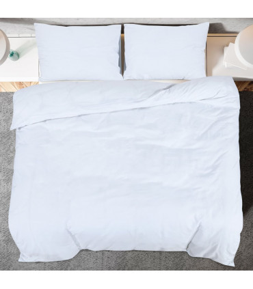 Duvet Cover Set White 220x240 cm Light-weight Microfiber