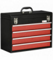 4 Drawer Tool Chest Lockable Tool Box w/ Ball Bearing Runners 51cmx22cmx39.5cm