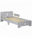 Kids Toddler Bed w/ Star and Moon Patterns, for Ages 3-6 Years - Grey
