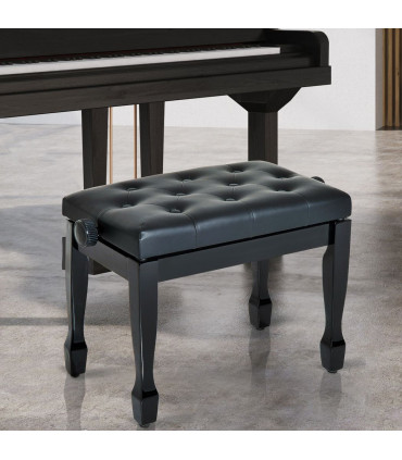 Classic Digital Keyboard Piano Bench Padded Seat Stool Solid Wooden