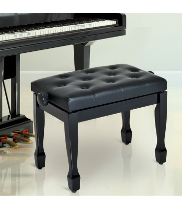 Classic Digital Keyboard Piano Bench Padded Seat Stool Solid Wooden