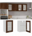 Hanging Glass Cabinet Brown Oak 40x31x60 cm Engineered Wood