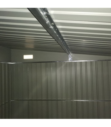 11.3 x 9.2ft Steel Garden Shed Metal Tool House Double Doors & 2 Air Vents, Grey