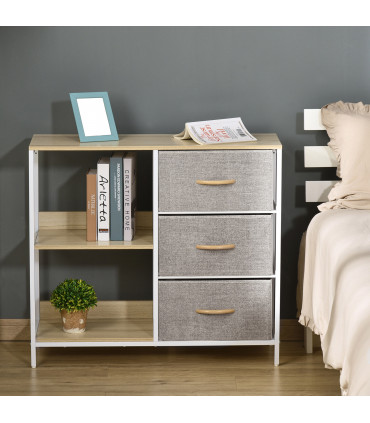 Chest Dresser with 3 Drawers Storage Cabinet Organizer, Beige