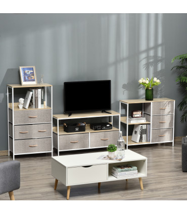 Chest Dresser with 3 Drawers Storage Cabinet Organizer, Beige