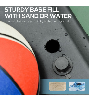 Adjustable Basketball Hoop Stand w/ Wheels, Stable Base HOMCOM