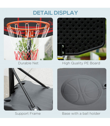 Adjustable Basketball Hoop Stand w/ Wheels, Stable Base HOMCOM