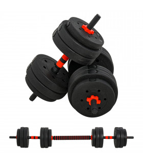 25kg Adjustable 2 IN 1 Barbell Dumbbells Weight Set for Body Fitness HOMCOM