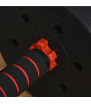 25kg Adjustable 2 IN 1 Barbell Dumbbells Weight Set for Body Fitness HOMCOM