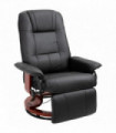 Ergonomic Recliner Sofa Chair PU Leather Armchair Lounger with Footrest, Black