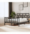 Bed Frame Grey Solid Wood Pine 160x200 cm 5FT King Size