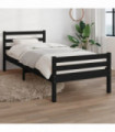 Bed Frame Black Solid Wood 90x200 cm