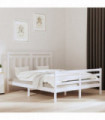 Bed Frame White Solid Wood 160x200 cm