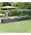 vidaXL Garden Raised Bed Powder-coated Steel 440x80x36 cm Anthracite