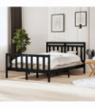 Bed Frame Black Solid Wood 140x190 cm