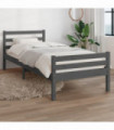 Bed Frame Grey Solid Wood 100x200 cm