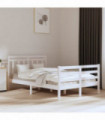 vidaXL Bed Frame White Solid Wood 135x190 cm Double