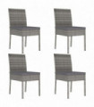 Garden Dining Chairs 4 pcs Poly Rattan Grey