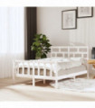 Bed Frame White Solid Wood Pine 120x200 cm