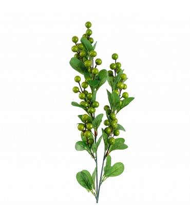 70cm Artificial Green Berry Spray