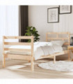 vidaXL Bed Frame 75x190 cm Small Single Solid Wood